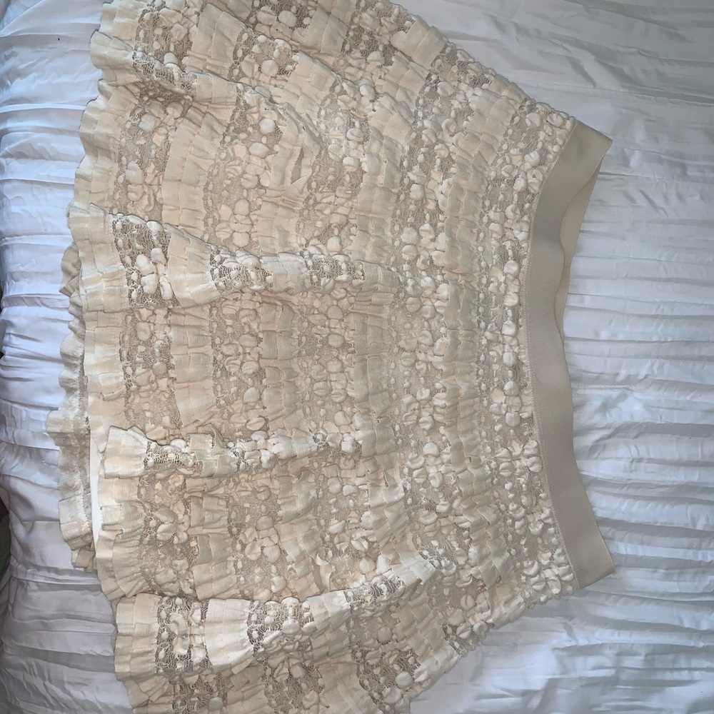 cream frill skirt